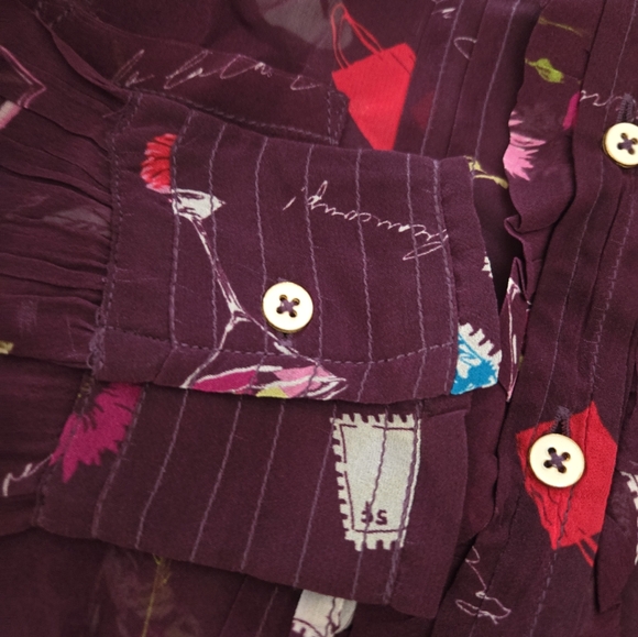 NWT Danielle Kroll x Maeve Sheer Chiffon Buttondown Shirt - Picture 7 of 8